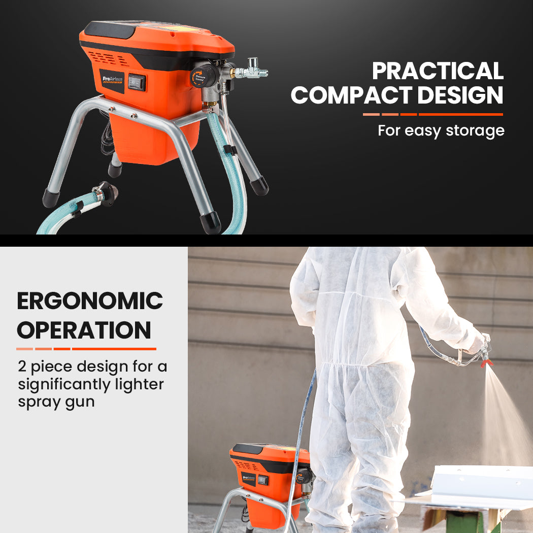 740W Electric Airless Paint Sprayer Gun with 7.5m Hose and Nozzle Extension