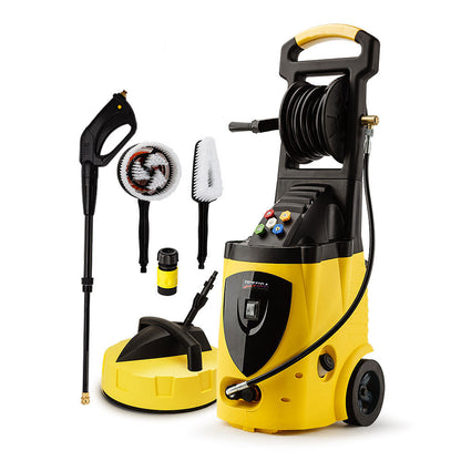 Electric Pressure Washer 3500PSI with 0.1m Hose Reel, Turbo Wand & Brushes