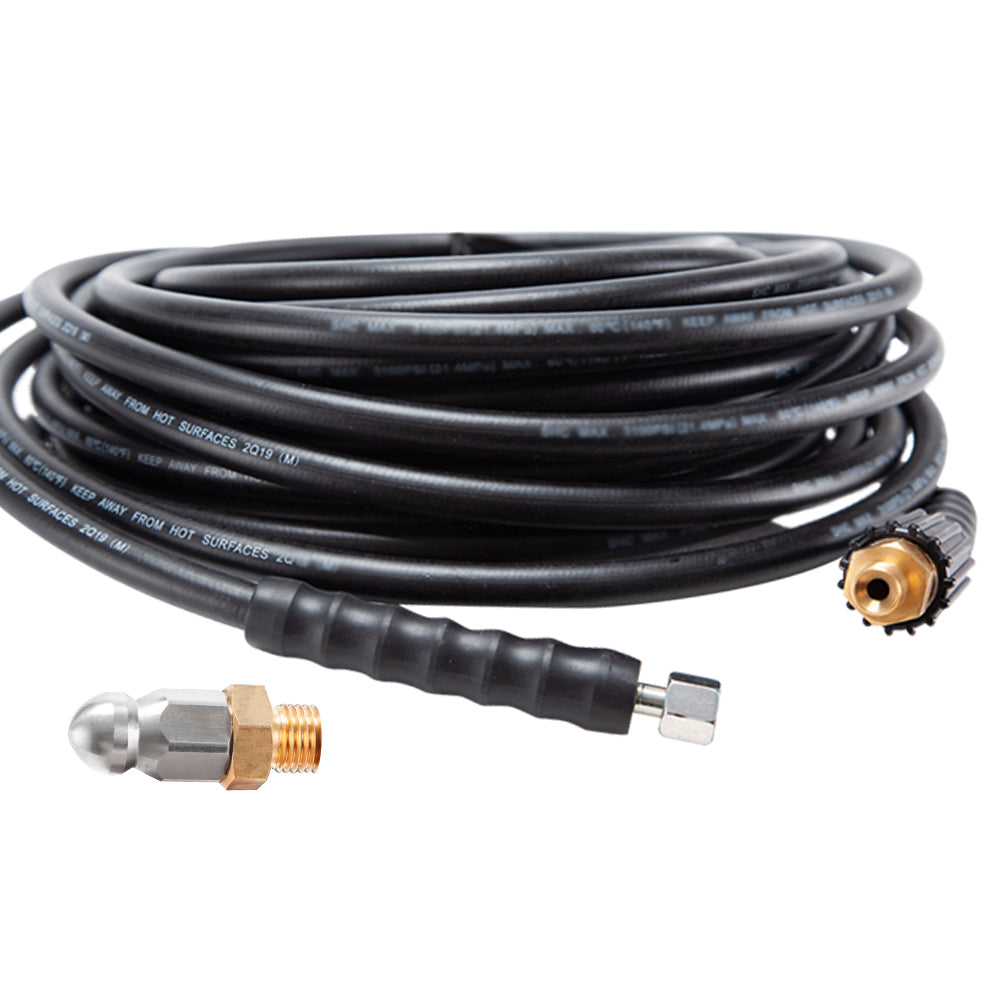 20m Hose & Drain Cleaner Nozzle Kit for Petrol Pressure Washers