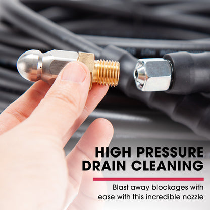 20m Hose & Drain Cleaner Nozzle Kit for Petrol Pressure Washers