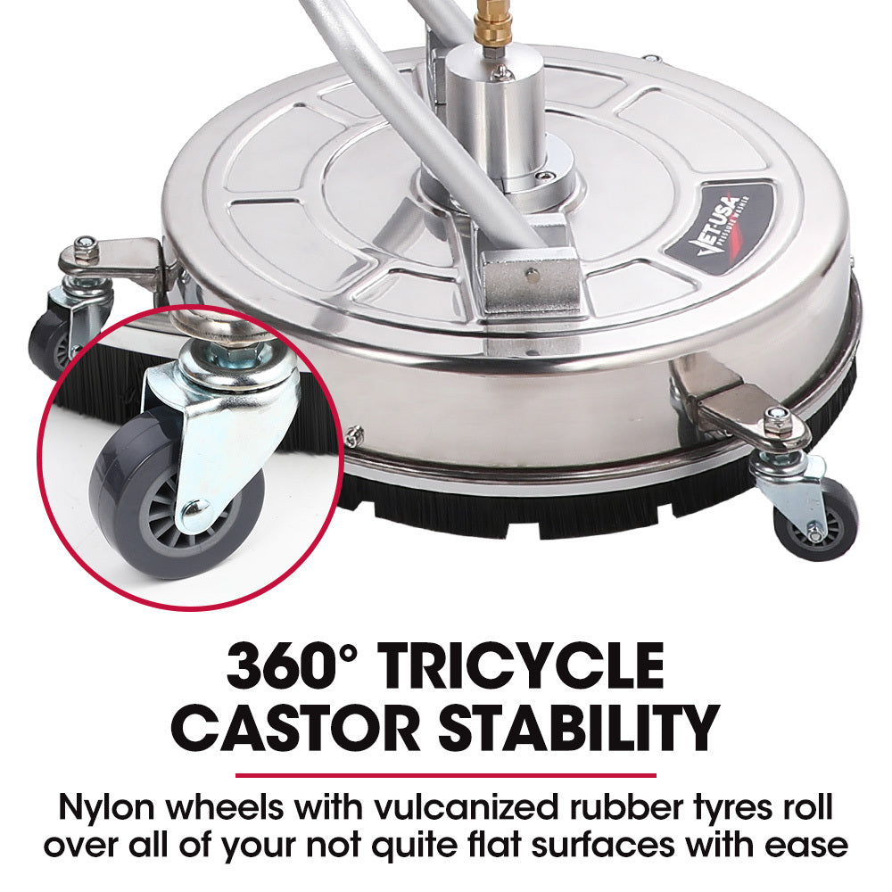 Stainless Steel Pressure Washer Surface Cleaner, 46cm, 3/8" Fitting, 4000 PSI