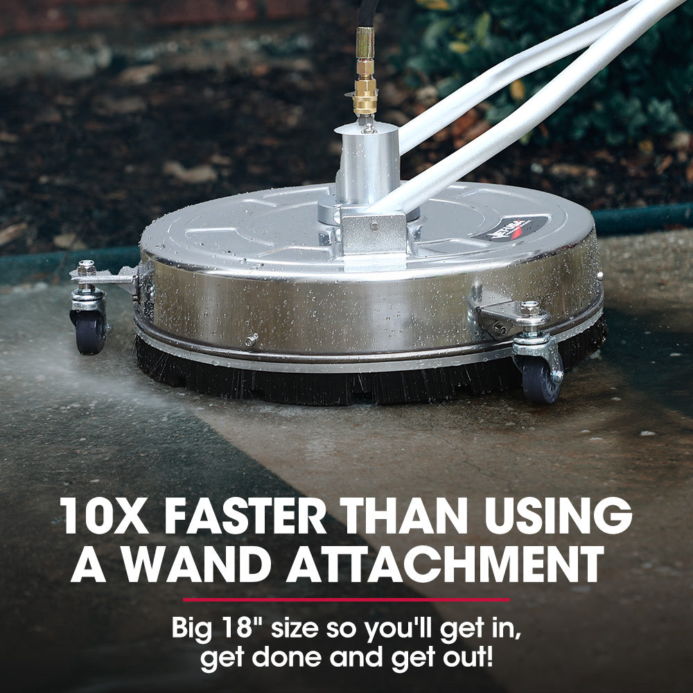 Stainless Steel Pressure Washer Surface Cleaner, 46cm, 3/8" Fitting, 4000 PSI
