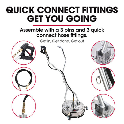 21 Meter Pressure Washer Surface Cleaner with Stainless Steel Body