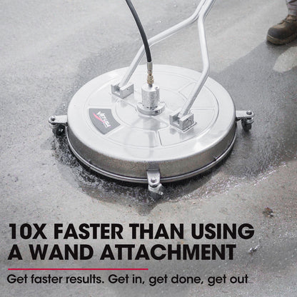 24m Stainless Steel Pressure Washer Surface Cleaner with Yoke Handlebar