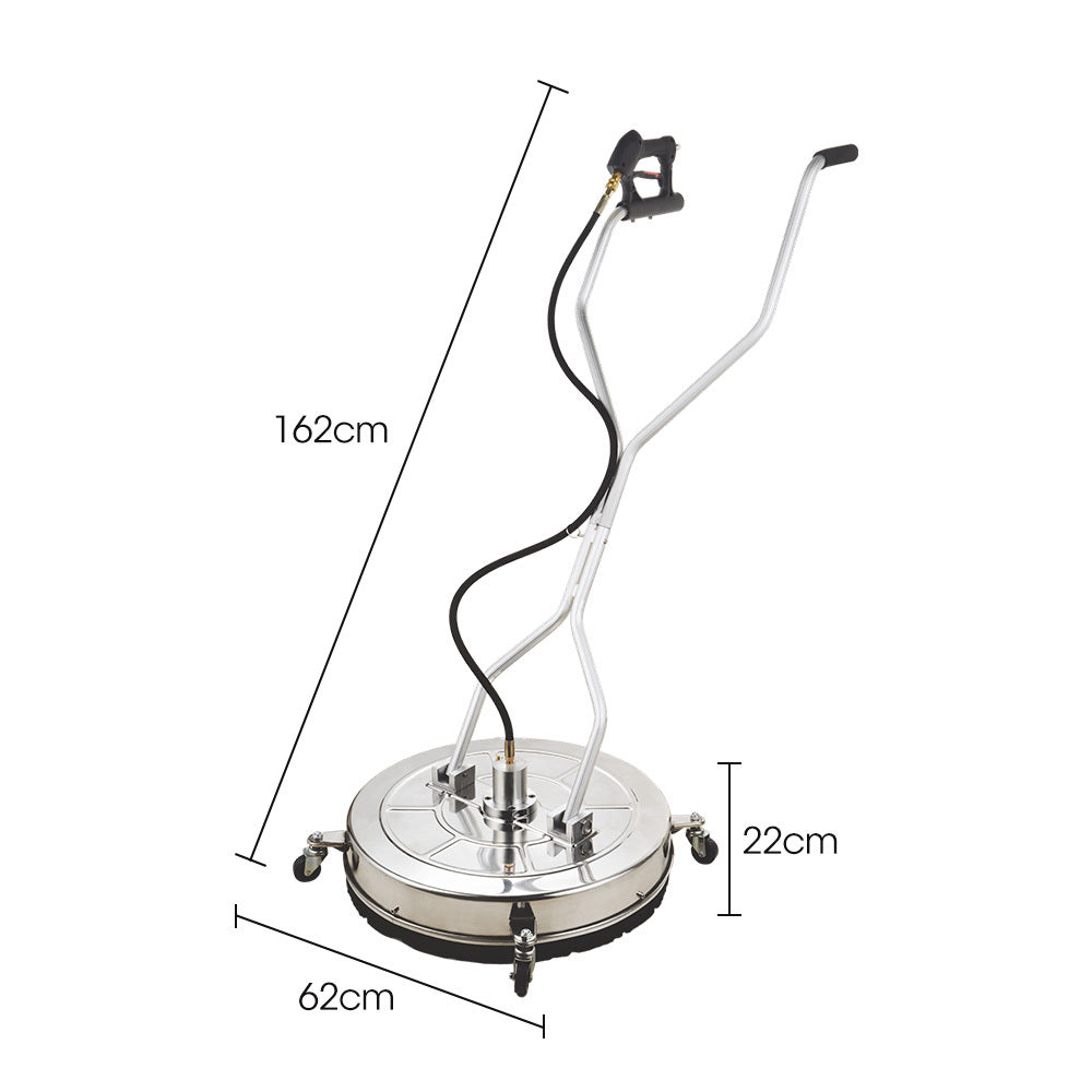 24m Stainless Steel Pressure Washer Surface Cleaner with Yoke Handlebar