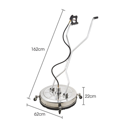 24m Stainless Steel Pressure Washer Surface Cleaner with Yoke Handlebar