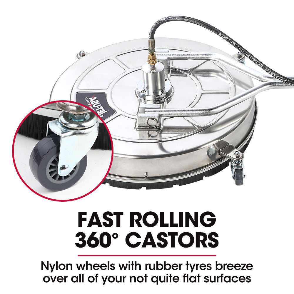24m Stainless Steel Pressure Washer Surface Cleaner with Yoke Handlebar