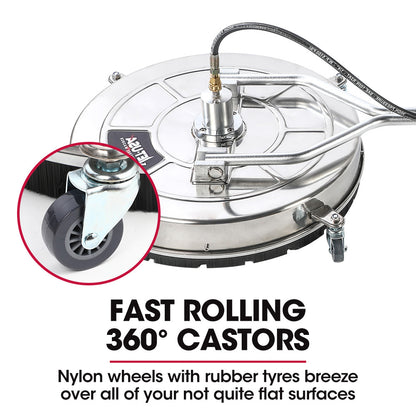 24m Stainless Steel Pressure Washer Surface Cleaner with Yoke Handlebar