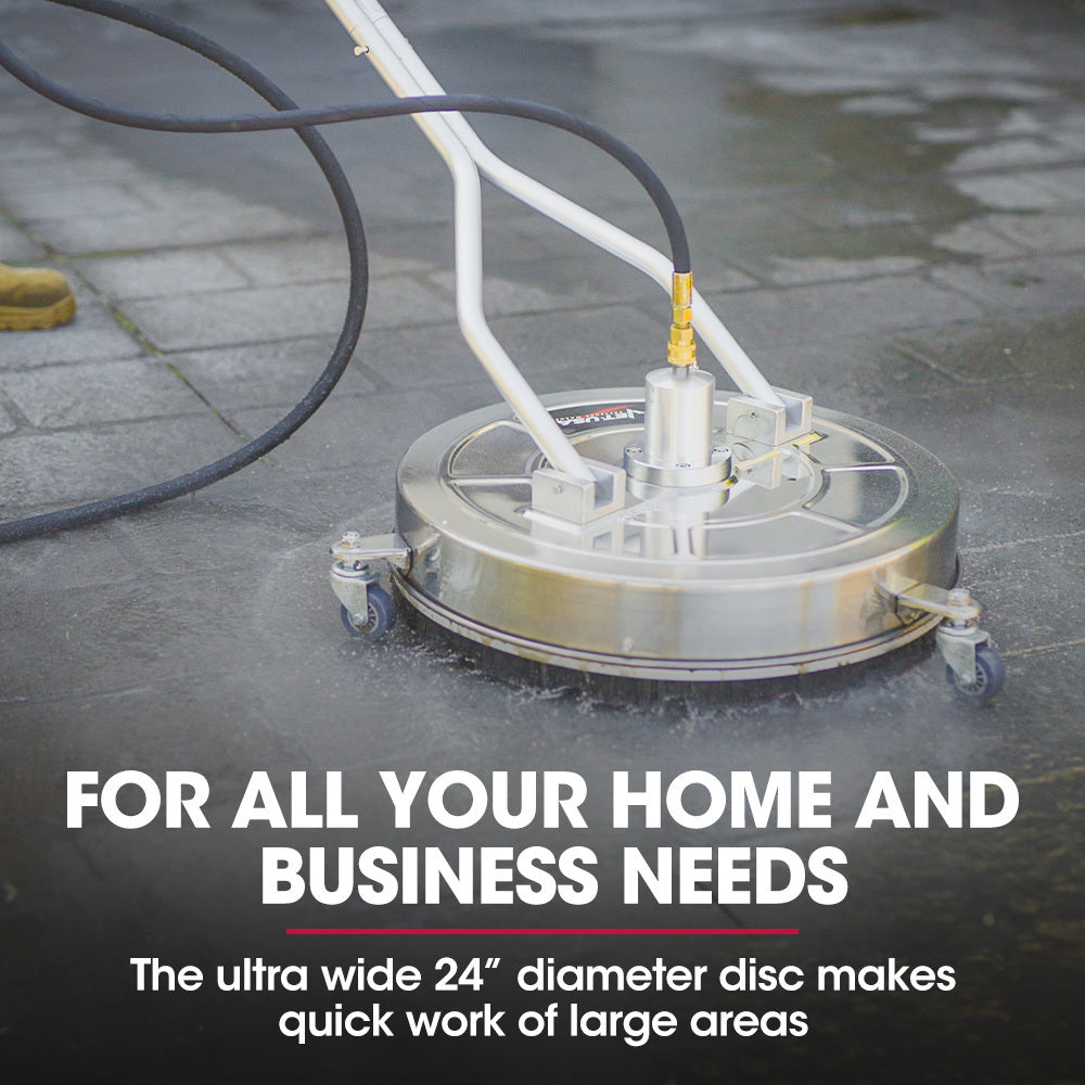 24m Stainless Steel Pressure Washer Surface Cleaner with Yoke Handlebar