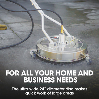 24m Stainless Steel Pressure Washer Surface Cleaner with Yoke Handlebar