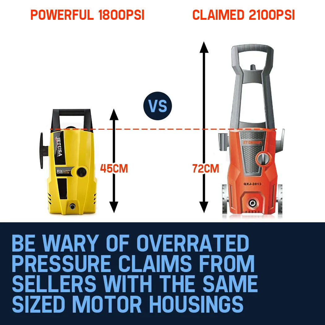 1800PSI Electric Pressure Washer with 8m Hose and Detergent Bottle