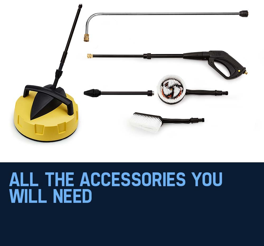 Electric High Pressure Washer, 3500 PSI, 30m Reach, 12.7m Hose, Turbo Wand