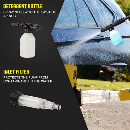 1800PSI Electric Pressure Washer with Attachments, Lightweight & Compact Design