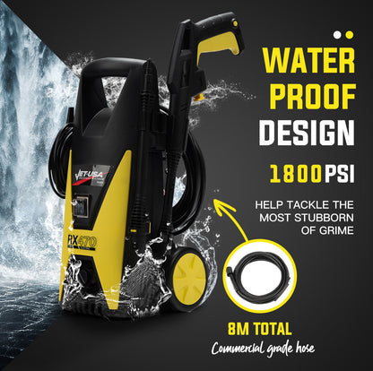 1800PSI Electric Pressure Washer with Attachments, Lightweight & Compact Design