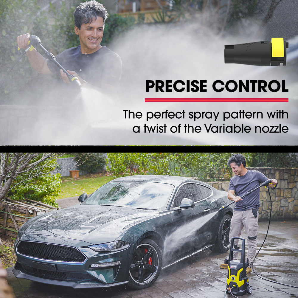 2400 PSI Electric Pressure Washer with 5m Hose, 3 Nozzles, and Detergent Bottle