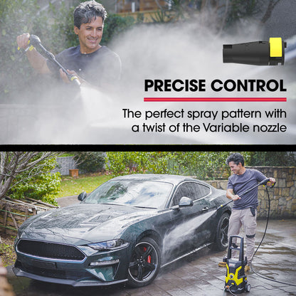 2400 PSI Electric Pressure Washer with 5m Hose, 3 Nozzles, and Detergent Bottle