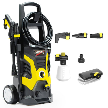 2400 PSI Electric Pressure Washer with 5m Hose, 3 Nozzles, and Detergent Bottle