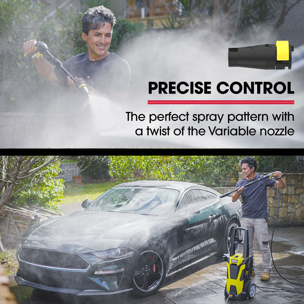 2900 PSI Electric Pressure Washer with 5m Hose & Versatile Attachments