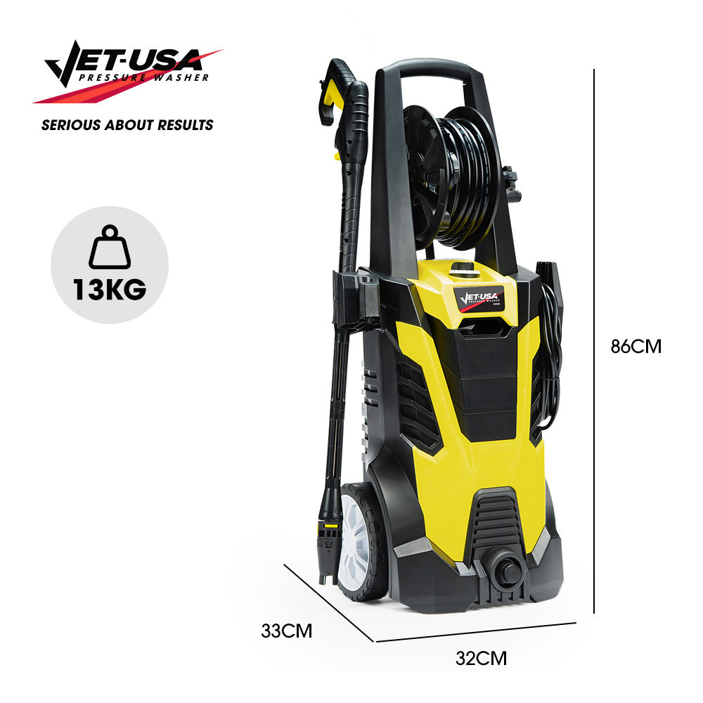 2800 PSI Electric Pressure Washer with 10m Hose & Attachments, 2.8m Reach