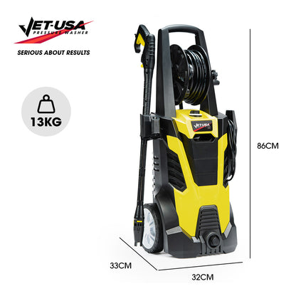 2800 PSI Electric Pressure Washer with 10m Hose & Attachments, 2.8m Reach