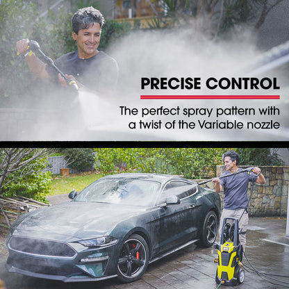 2800 PSI Electric Pressure Washer with 10m Hose & Attachments, 2.8m Reach