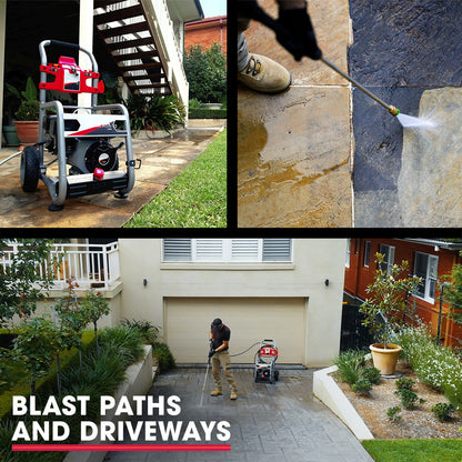 Petrol Pressure Washer with 0.76m Hose & Drain Cleaner, 7HP Engine, 30m Reach