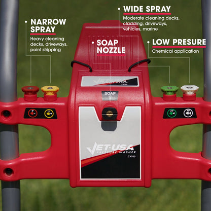 Petrol Pressure Washer with 0.76m Hose & Drain Cleaner, 7HP Engine, 30m Reach