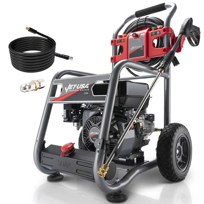 Petrol Pressure Washer with 0.76m Hose & Drain Cleaner, 7HP Engine, 30m Reach