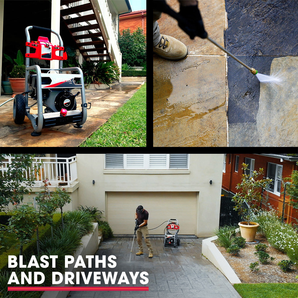 Petrol Power Washer 4800 PSI with 5 Nozzles, 7HP Engine, 0.25m Wheels