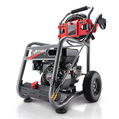 Petrol Power Washer 4800 PSI with 5 Nozzles, 7HP Engine, 0.25m Wheels