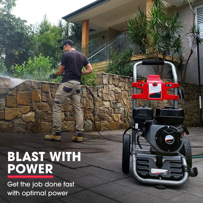 Petrol Pressure Washer with 30m Hose & Drain Cleaner, 7HP Engine - CX630