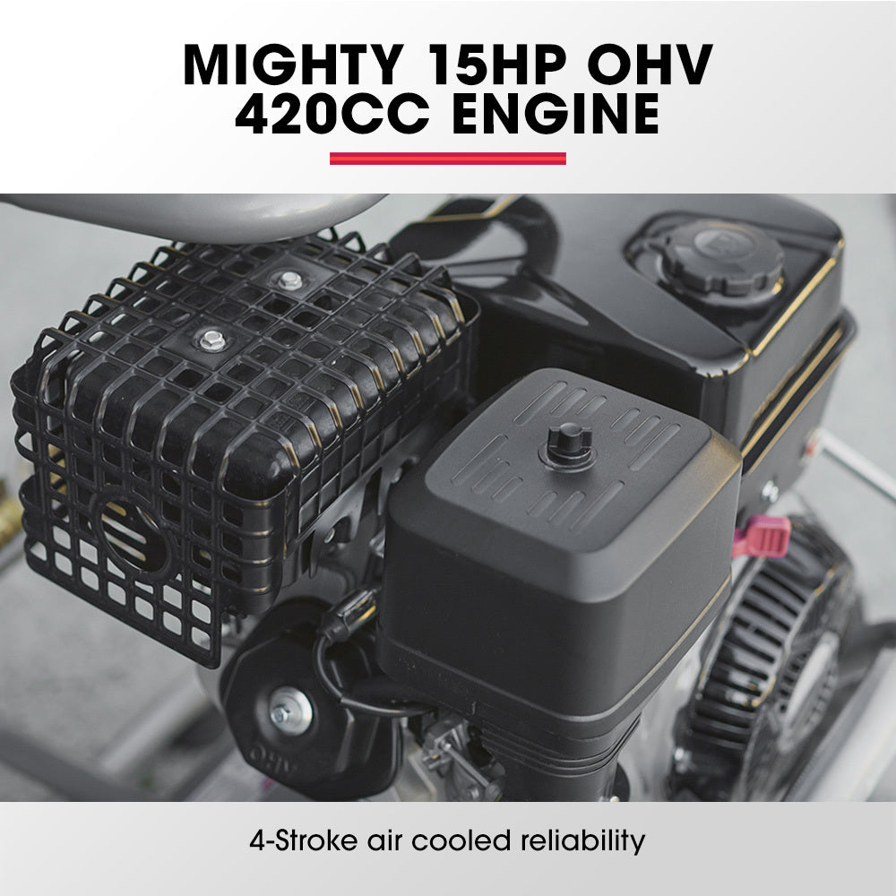15HP 420cc Petrol Pressure Washer with 20m Hose and Italian AR Pump