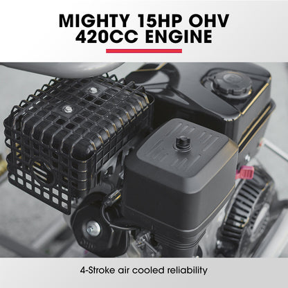 15HP 420cc Petrol Pressure Washer with 20m Hose and Italian AR Pump