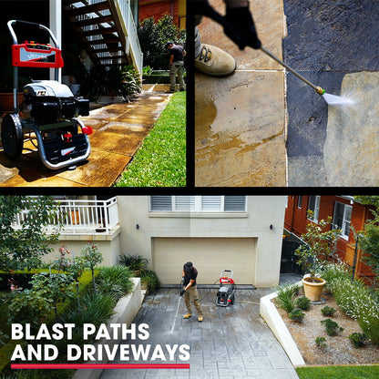 Petrol Pressure Washer with 30m Hose & Drain Cleaner - 7HP Engine, 0.76m Hose
