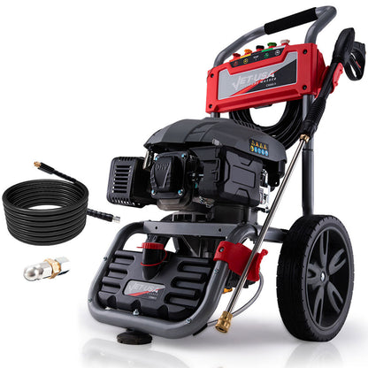 Petrol Pressure Washer with 30m Hose & Drain Cleaner - 7HP Engine, 0.76m Hose