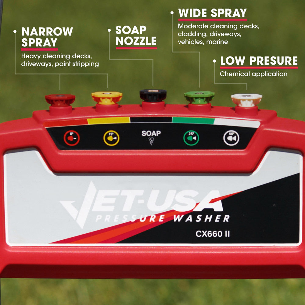 Petrol Pressure Washer with 30m Hose & Drain Cleaner - 7HP Engine, 0.76m Hose