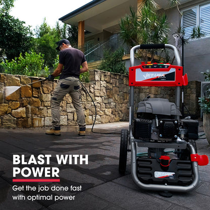 Petrol Pressure Washer with 30m Hose & Drain Cleaner - 7HP Engine, 0.76m Hose