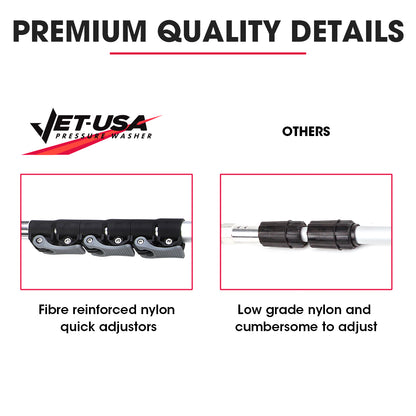 Telescopic Pressure Washer Wand Extension, 5.5m Reach, 4000 PSI, Quick Connect