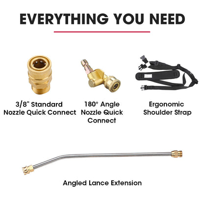 Telescopic Pressure Washer Wand Extension, 5.5m Reach, 4000 PSI, Quick Connect