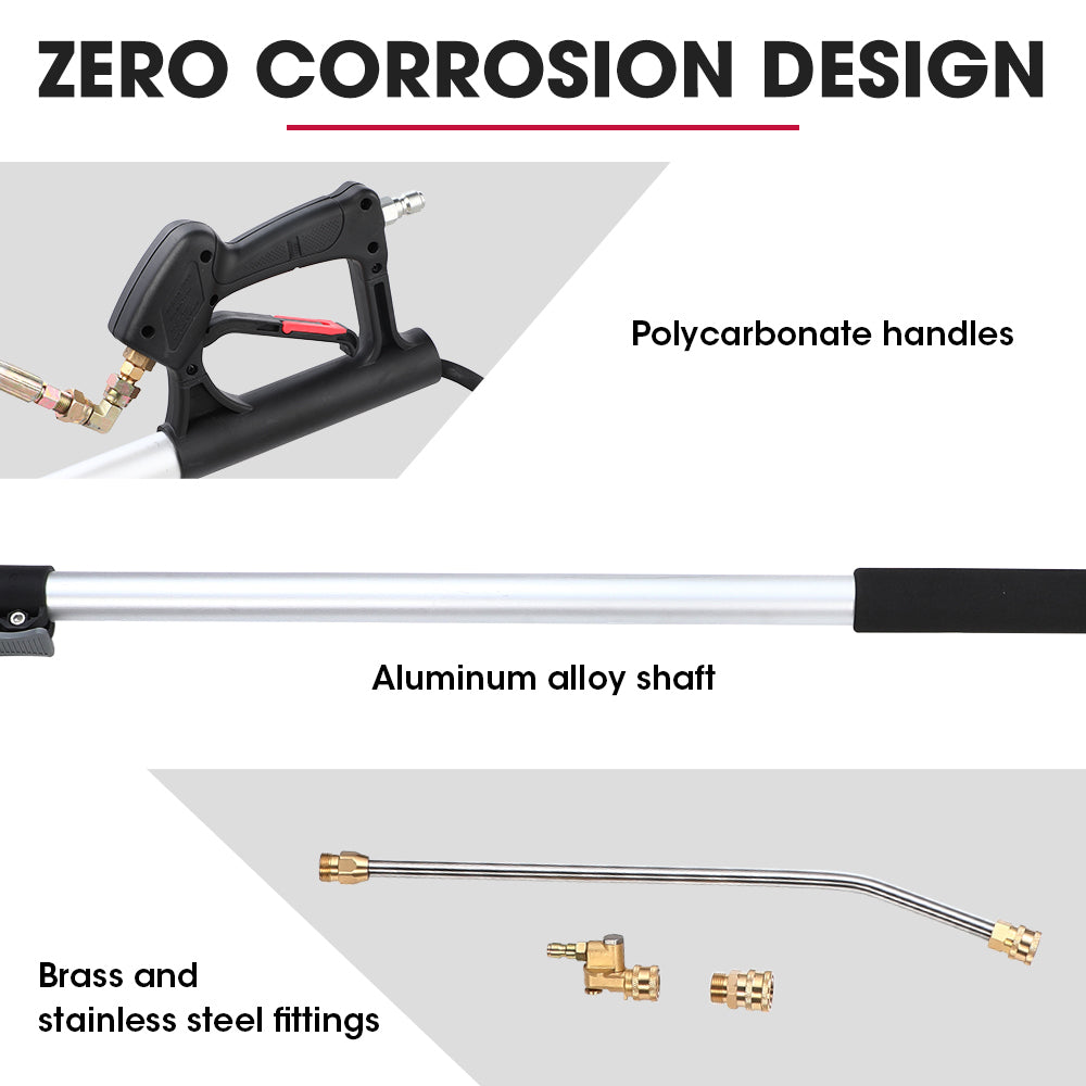 Telescopic Pressure Washer Wand Extension, 5.5m Reach, 4000 PSI, Quick Connect