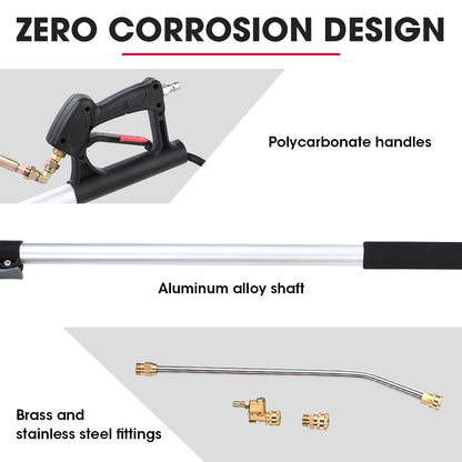 Telescopic Pressure Washer Wand Extension, 5.5m Reach, 4000 PSI, Quick Connect