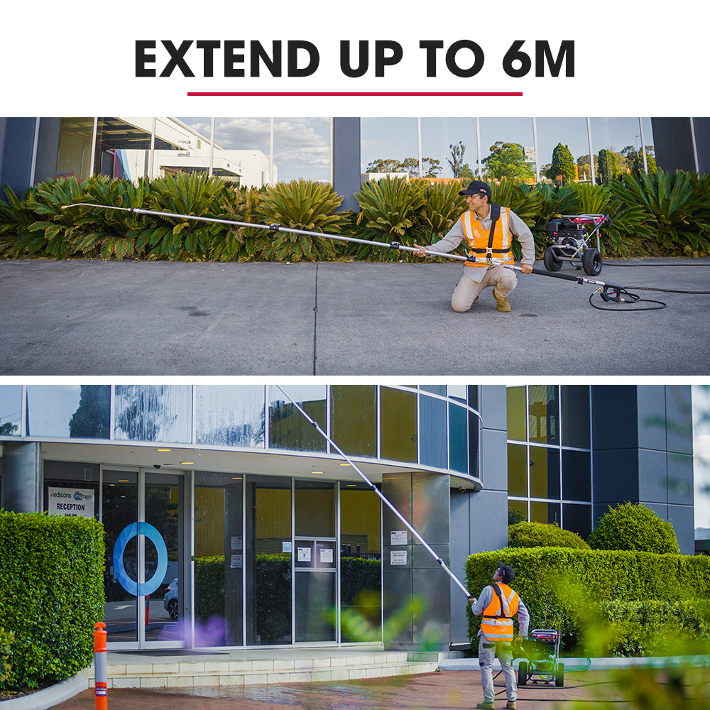 Telescopic Pressure Washer Wand Extension, 5.5m Reach, 4000 PSI, Quick Connect