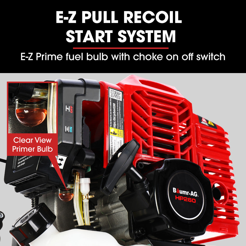 52cc 2-Stroke Petrol Post Driver with 2 Sockets, 1800BPM & 55J Impact Energy
