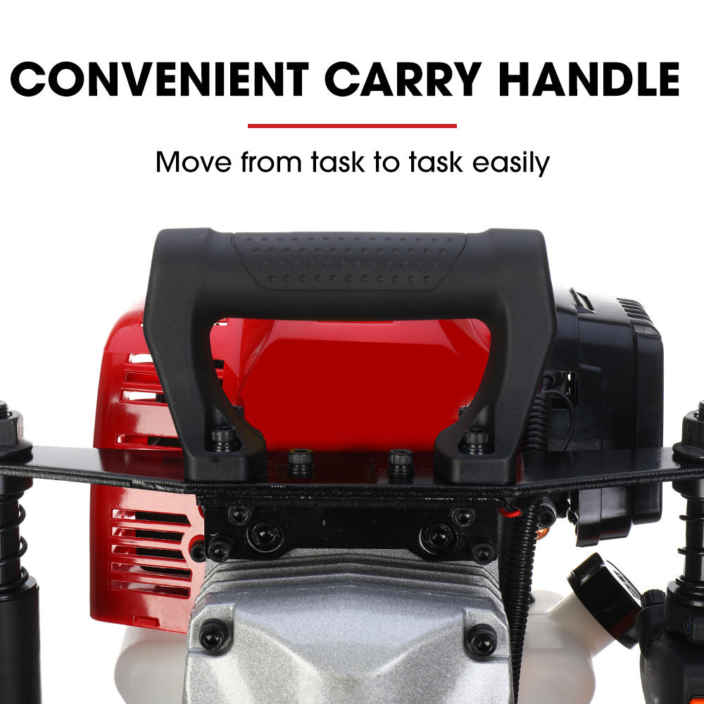 52cc 2-Stroke Petrol Post Driver with 2 Sockets, 1800BPM & 55J Impact Energy