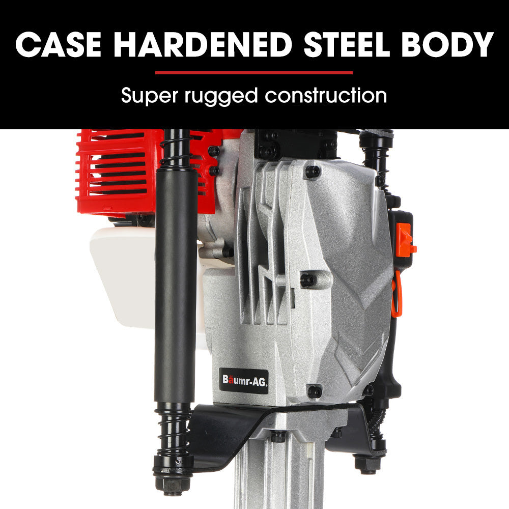 52cc 2-Stroke Petrol Post Driver with 2 Sockets, 1800BPM & 55J Impact Energy
