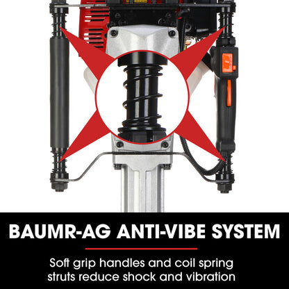 52cc 2-Stroke Petrol Post Driver with 2 Sockets, 1800BPM & 55J Impact Energy