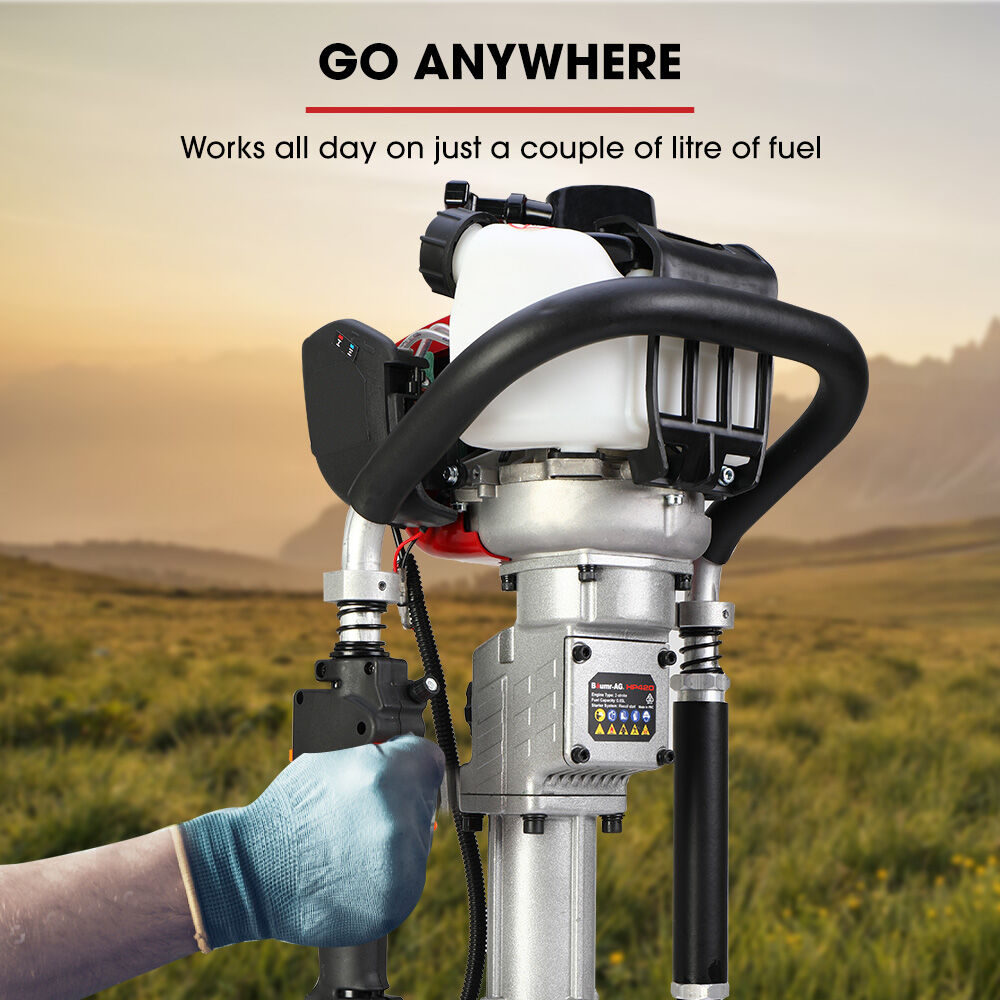 Petrol Post Driver with 4-Stroke Engine, Carry Case & 3 Sleeves, 38cc, 0.97m