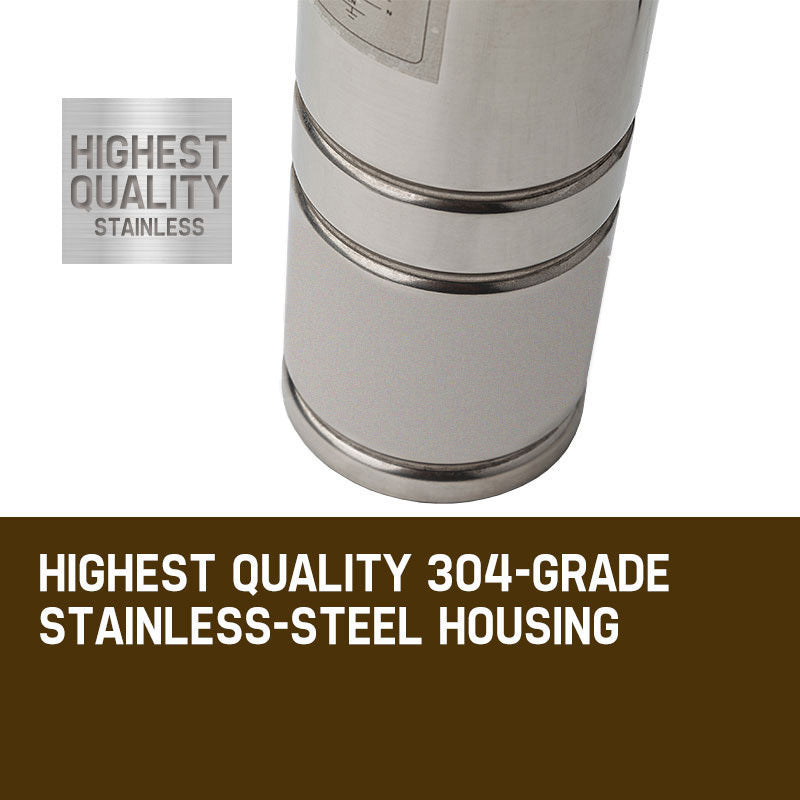 1HP Deep Well Submersible Pump, 83L/min, 90m Max Depth, Stainless Steel