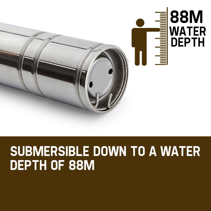 1HP Deep Well Submersible Pump, 83L/min, 90m Max Depth, Stainless Steel