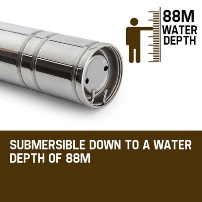 1HP Deep Well Submersible Pump, 83L/min, 90m Max Depth, Stainless Steel